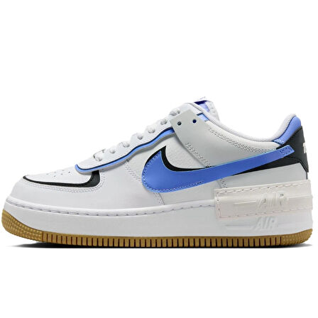 Nike Air Force 1 Shadow Sneaker Unisex Hakiki Deri Günlük Spor Ayakkabı Beyaz Mavi