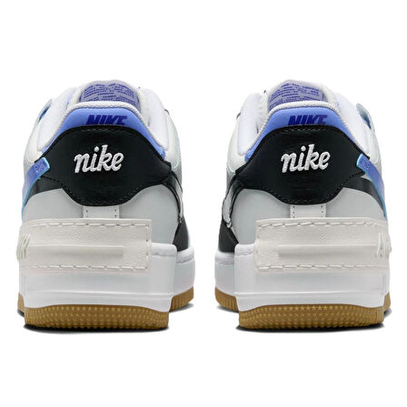 Nike Air Force 1 Shadow Sneaker Unisex Hakiki Deri Günlük Spor Ayakkabı Beyaz Mavi