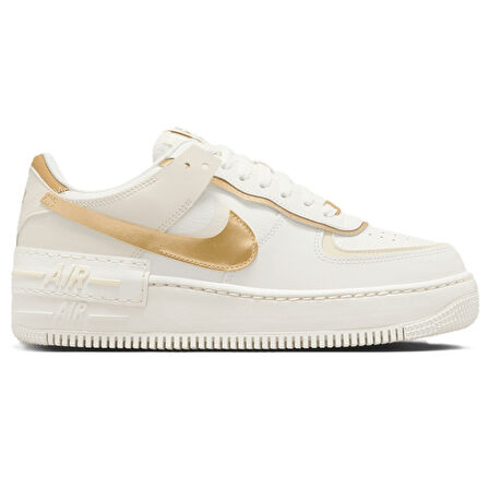 Nike Air Force 1  AF1 Shadow Leather Unisex Sneaker Hakiki Deri Günlük Spor Ayakkabı Bej