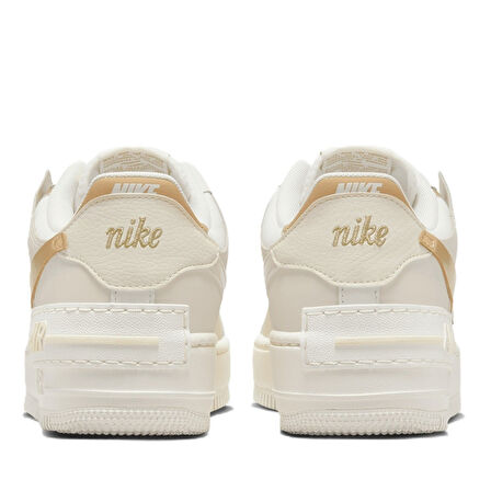 Nike Air Force 1  AF1 Shadow Leather Unisex Sneaker Hakiki Deri Günlük Spor Ayakkabı Bej