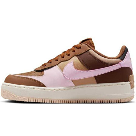 Nike Air Force 1 Shadow Sneaker Unisex Reflektörlü Hakiki Deri Günlük Spor Ayakkabı Kahverengi