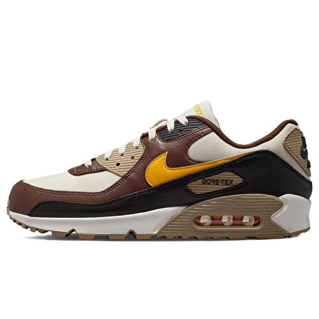 Nike Air Max 90 Mens Leather Goretex Sneaker Hakiki Deri Su Geçirmez Günlük Spor Ayakkabı Krem