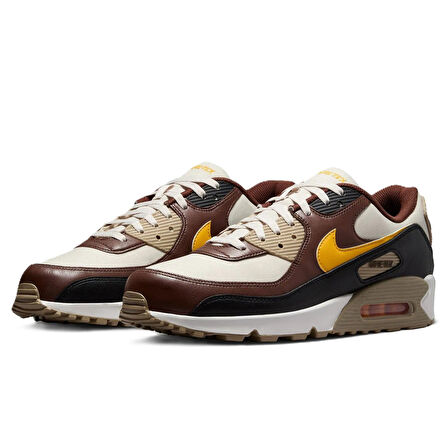 Nike Air Max 90 Mens Leather Goretex Sneaker Hakiki Deri Su Geçirmez Günlük Spor Ayakkabı Krem