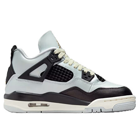 Nike Air Jordan 4 Retro Mid Pure Platinum Leather Unisex Sneaker Hakiki Deri Unisex Günlük Spor Ayakkabı Gri