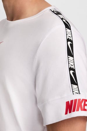 Nike Tape Logo Men's T-shirt Erkek Şerit Logolu Pamuklu Tişört Beyaz