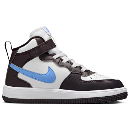 Nike Force 1 Mid Eaesyon AF1(PS) Leather Unisex Sneaker Hakiki Deri Bilekli Günlük Spor Ayakkabı Beyaz