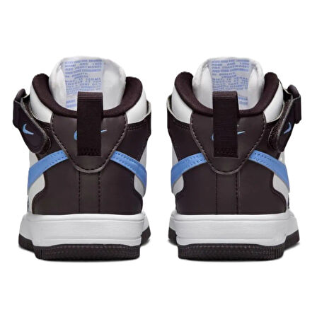 Nike Force 1 Mid Eaesyon AF1(PS) Leather Unisex Sneaker Hakiki Deri Bilekli Günlük Spor Ayakkabı Beyaz