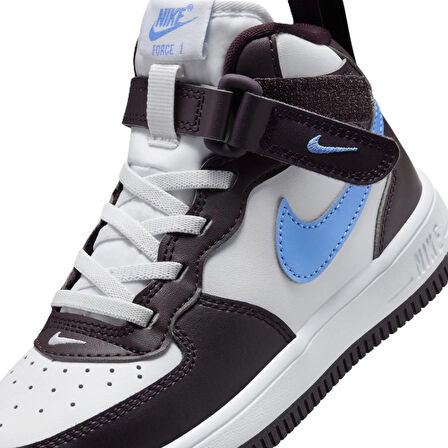 Nike Force 1 Mid Eaesyon AF1(PS) Leather Unisex Sneaker Hakiki Deri Bilekli Günlük Spor Ayakkabı Beyaz