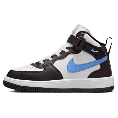 Nike Force 1 Mid Eaesyon AF1(PS) Leather Unisex Sneaker Hakiki Deri Bilekli Günlük Spor Ayakkabı Beyaz