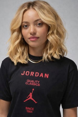 Nike Jordan Girlfriend Loose Fit Womens Tee Black Bol Kesim Kadın Günlük Tişört Siyah