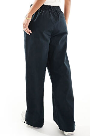 Nike Sportswear Collection Mid Rise Twill Trousers Kadın Çıt Çıt Yırtmaç Paçalı Eşofman Altı Siyah