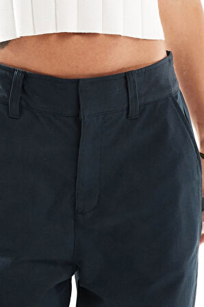 Nike Sportswear Collection Mid Rise Twill Trousers Kadın Çıt Çıt Yırtmaç Paçalı Eşofman Altı Siyah