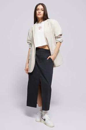 Nike Sportswear Collection Women's Twill Skirt Kadın Gabardin Yırtmaçlı Etek Siyah