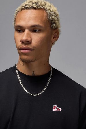Nike Jordan Brand Sneaker Patch SS Crew Mens Tee Grafik Baskılı Pamuklu Erkek Tişört Siyah