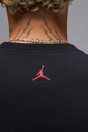 Nike Jordan Brand Sneaker Patch SS Crew Mens Tee Grafik Baskılı Pamuklu Erkek Tişört Siyah