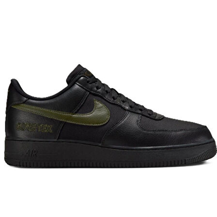 Nike Air Force 1 AF1 Low Goretex 'Black Cargo Khaki' Leather Unisex Black Sneaker Su Geçirmez Hakiki Deri Günlük Spor Ayakkabı Siyah