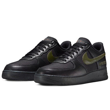 Nike Air Force 1 AF1 Low Goretex 'Black Cargo Khaki' Leather Unisex Black Sneaker Su Geçirmez Hakiki Deri Günlük Spor Ayakkabı Siyah