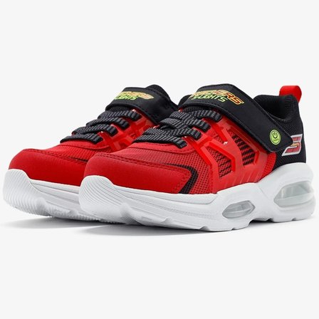 Skechers Lights Pristmatrons Kids Sneaker Lastik Bağcıklı Cırtlı Işıklı Günlük Çocuk Spor Ayakkabı Kırmızı