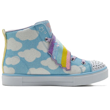 Skechers Twinkle Toes Shootıng Star Brıghts Sneaker Bantlı Lastik Bağcıklı Işıklı Mavi Kız Çocuk Ayakkabı