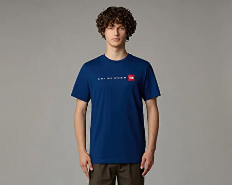 The North Face M Ss Never Stop Exploring Tee Erkek Outdoor Tişörtü NF0A87NSD1R1 Mavi