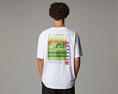 The North Face U Axys Oversized S/S  Tee Erkek Günlük Tişört NF0A8C1RFN41 Beyaz