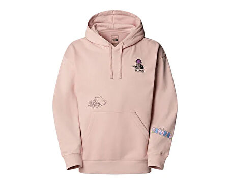 The North Face U Mountain Cleanup Oversized Hoodie Unisex Outdoor Sweatshirts NF0A8C2VLK61 Pembe