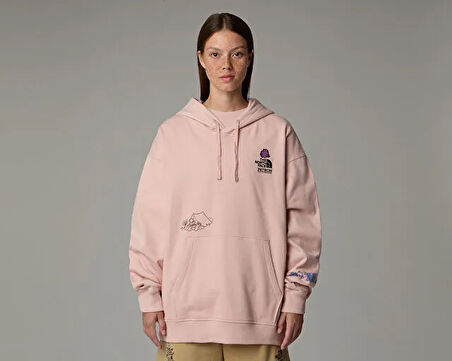 The North Face U Mountain Cleanup Oversized Hoodie Unisex Outdoor Sweatshirts NF0A8C2VLK61 Pembe