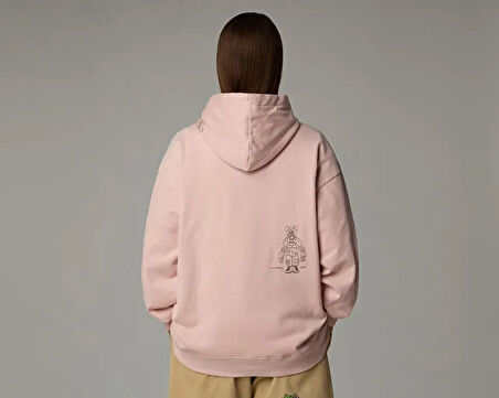 The North Face U Mountain Cleanup Oversized Hoodie Unisex Outdoor Sweatshirts NF0A8C2VLK61 Pembe