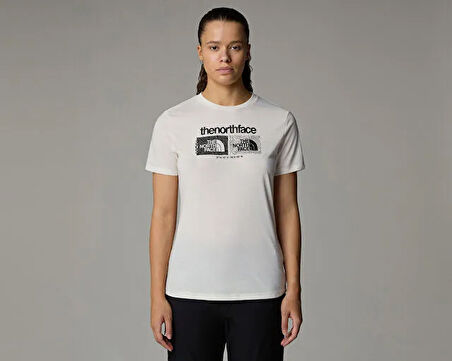 The North Face W Foundation Tee Graphic 1 Kadın Günlük Tişört NF0A8BRZQLI1 Beyaz