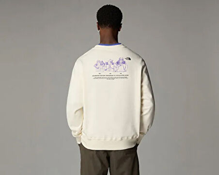 The North Face U Mnt Jacket Anniversary Relaxed Crew Unisex Günlük Sweatshirts NF0A8DN6QLI1 Beyaz