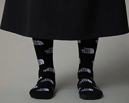 The North Face Everyday Crew Sock Logo - 2P Çorap (2 Çift) NF0A8BRBKY41 Siyah