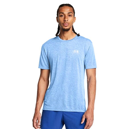 Launch Camo Erkek Mavi Koşu T-Shirt 1386681-465