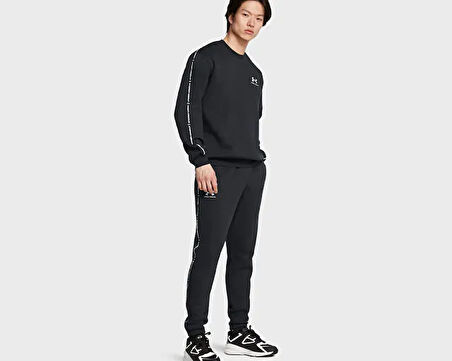 Under Armour Ua Icon Fleece Crew Taping Erkek Günlük Sweatshirts 1389357-001 Siyah