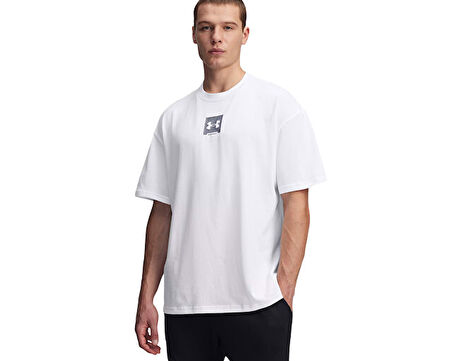 Under Armour Ua M Hw Os Sm Box Ss Erkek Günlük Tişört 1386803-101 Beyaz