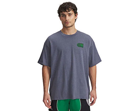 Under Armour Ua M Hwt Hoops Courtside Ss Erkek Günlük Tişört 1390191-044 Gri