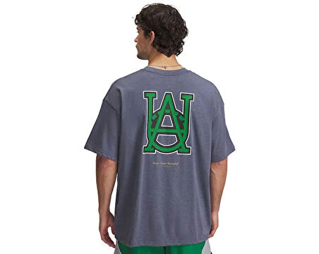 Under Armour Ua M Hwt Hoops Courtside Ss Erkek Günlük Tişört 1390191-044 Gri