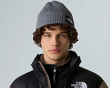 The North Face Tnf Logo Box Cuffed Beanie Bere NF0A8CHEDYY1 Gri