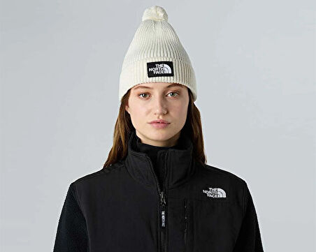 The North Face Tnf Logo Box Pom Beanie Bere NF0A8CHFQLI1 Beyaz