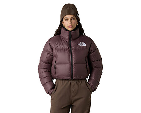 The North Face W Nuptse Short Jacket Kadın Outdoor Montu (700 Dolgu Kaz Tüyü) NF0A5GGEBQ71 Gri
