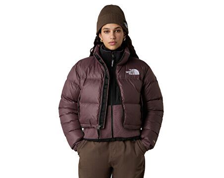 The North Face W Nuptse Short Jacket Kadın Outdoor Montu (700 Dolgu Kaz Tüyü) NF0A5GGEBQ71 Gri
