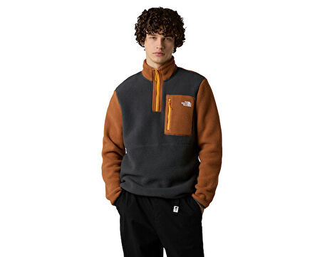 The North Face M Yumiori 1/4 Zip Erkek Outdoor Çeyrek Fermuarlı Polar Ceket NF0A883SEOF1 Gri