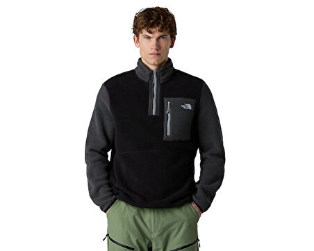 The North Face M Yumiori 1/4 Zip Erkek Outdoor Çeyrek Fermuarlı Polar Ceket NF0A883SS5H1 Siyah