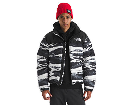 The North Face M 1996 Retro Nuptse Jacket -Print Erkek Outdoor Montu (700 Dolgu Kaz Tüyü) NF0A8D16DJI1 Siyah