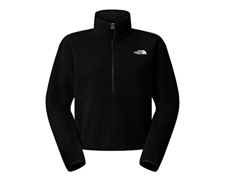 The North Face W Glacier Fleece 1/2 Zip Short Jacket Kadın Outdoor Çeyrek Fermuarlı Polar Üst NF0A8D2CJK31 Siyah