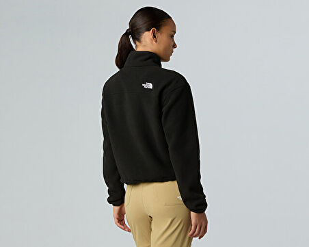 The North Face W Glacier Fleece 1/2 Zip Short Jacket Kadın Outdoor Çeyrek Fermuarlı Polar Üst NF0A8D2CJK31 Siyah