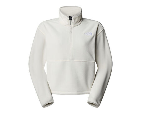 The North Face W Glacier Fleece 1/2 Zip Short Jacket Kadın Outdoor Çeyrek Fermuarlı Polar Üst NF0A8D2CQLI1 Beyaz
