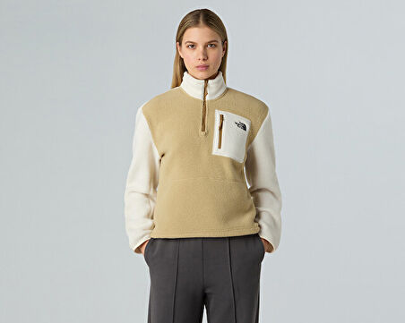 The North Face W Yumiori 1/4 Zip Kadın Outdoor Çeyrek Fermuarlı Polar Üst NF0A8E893CG1 Haki