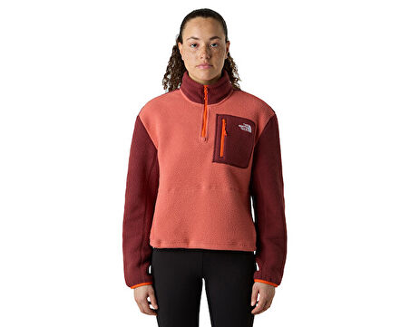 The North Face W Yumiori 1/4 Zip Kadın Outdoor Çeyrek Fermuarlı Polar Üst NF0A8E89EOW1 Kırmızı