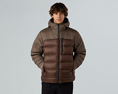 The North Face M Hke Kalix Down Hooded Jacket Erkek Outdoor Montu (700 Dolgu Kaz Tüyü) NF0A8D1Y1OI1 Kahverengi