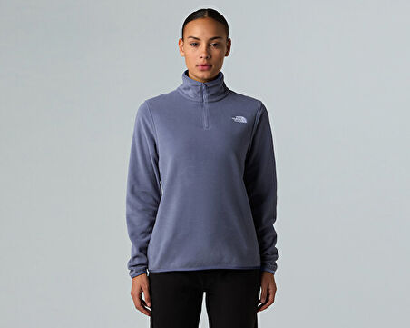The North Face W Glacier Fleece 1/4 Zip Jacket Kadın Outdoor Çeyrek Fermuarlı Polar Üst NF0A8D2JBTR1 Mavi